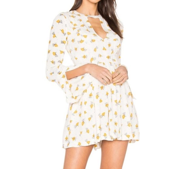 Free People Dresses & Skirts - Free People Floral Cutout Mini Dress Sz 4 EUC